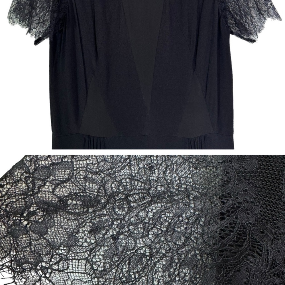 Sandro Purete Lace Detail Tapered Ankle Leg Jumpsuit Black Size 8 - Picture 7 of 10